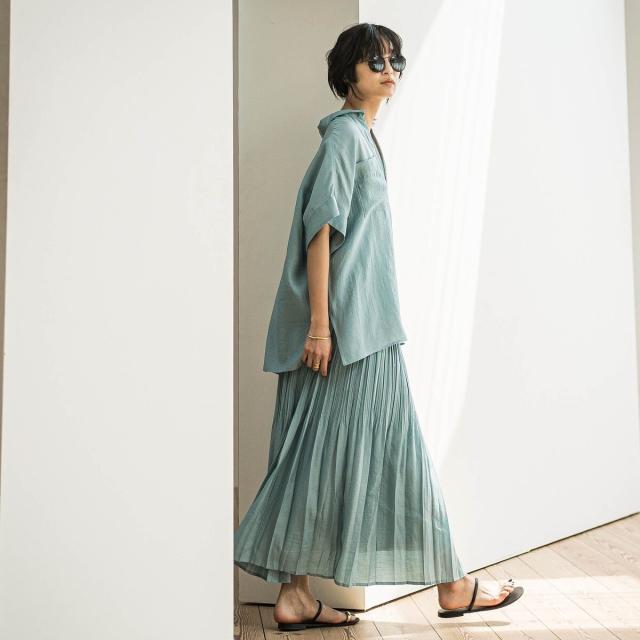 メイソングレイ（MAYSON GREY）/ラフィーネクロスランダム消しプリーツスカート≪手洗い可能 / セットアップ対応≫_19