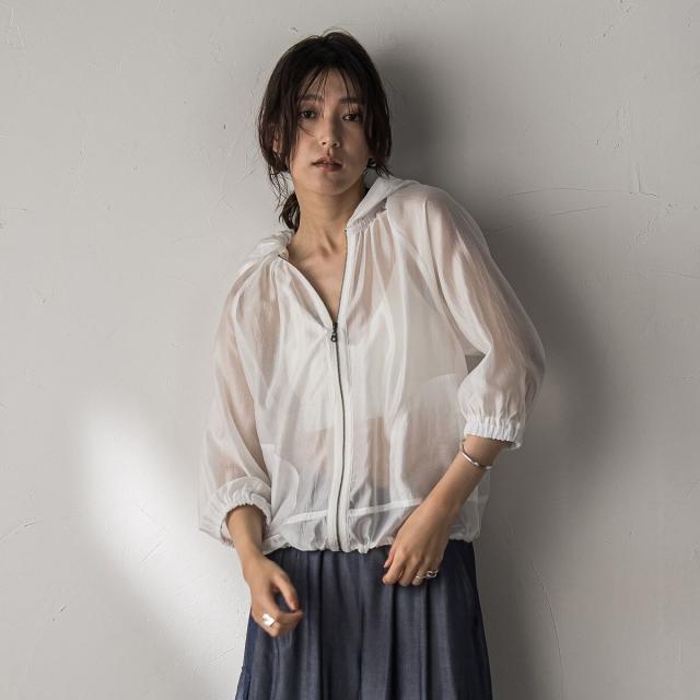 メイソングレイ（MAYSON GREY）/オーガンジーフーディブルゾン≪手洗い可能≫