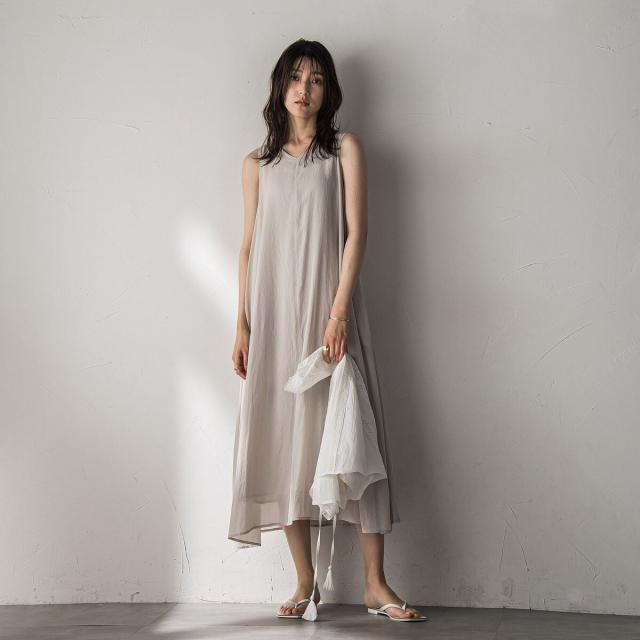 メイソングレイ（MAYSON GREY）/シアーラメステッチノースリーブ