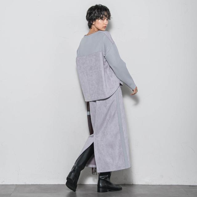 メイソングレイ（MAYSON GREY）/【新色追加】スウェード調×ニットスカートセットアップ≪手洗い可能≫