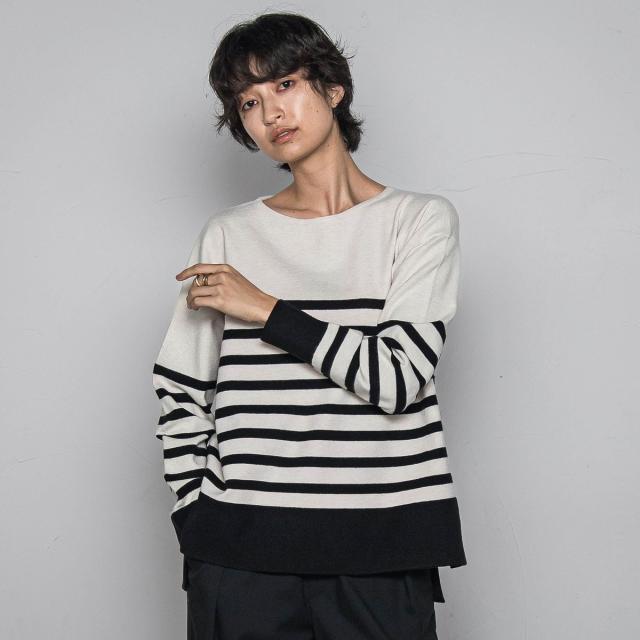 メイソングレイ（MAYSON GREY）/【ふわもち】ボーダーニット≪洗濯機で洗える≫