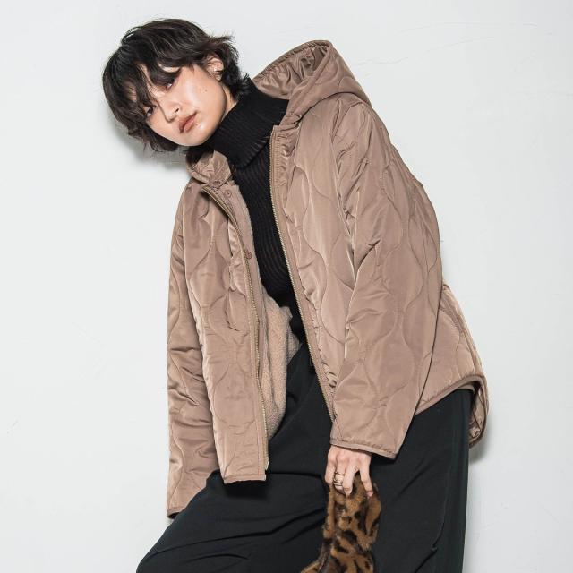 【NEW】メイソングレイ（MAYSON GREY）/【WEB限定】キルティング×ボアブルゾン≪手洗い可能≫