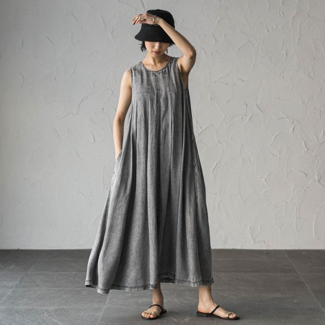 メイソングレイ（MAYSON GREY）/【新色追加】ゆれるデニムノースリーブワンピース