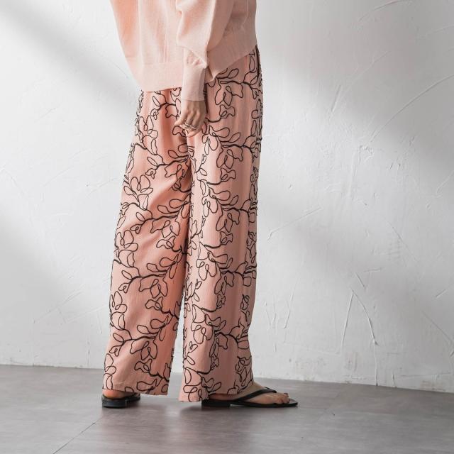 メイソングレイ（MAYSON GREY）/ボタニカル刺繍イージーワイドパンツ_4