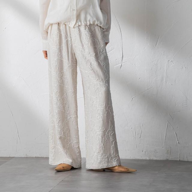 メイソングレイ（MAYSON GREY）/ボタニカル刺繍イージーワイドパンツ_9