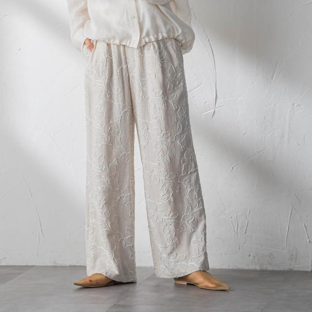 メイソングレイ（MAYSON GREY）/ボタニカル刺繍イージーワイドパンツ_11