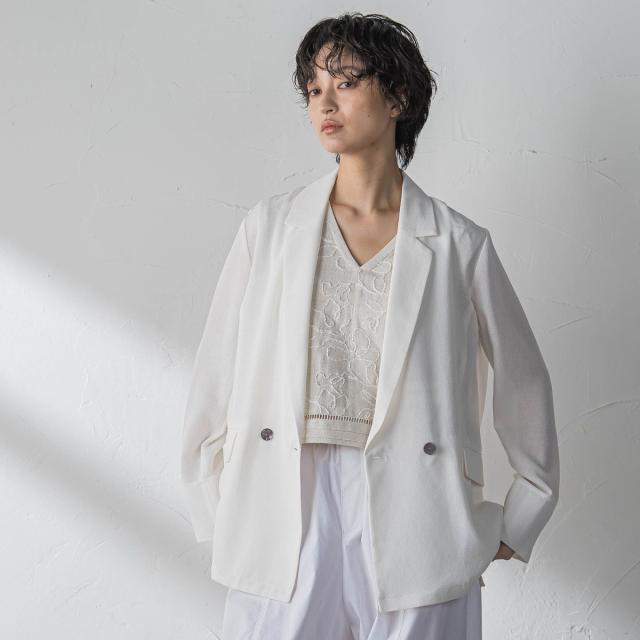 メイソングレイ（MAYSON GREY）/ヴィンテージメッシュダブルブレストジャケット_1