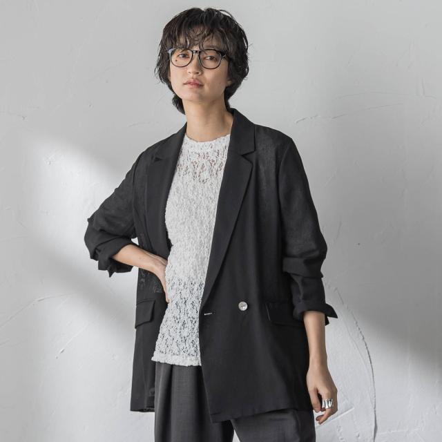 メイソングレイ（MAYSON GREY）/ヴィンテージメッシュダブルブレストジャケット_2
