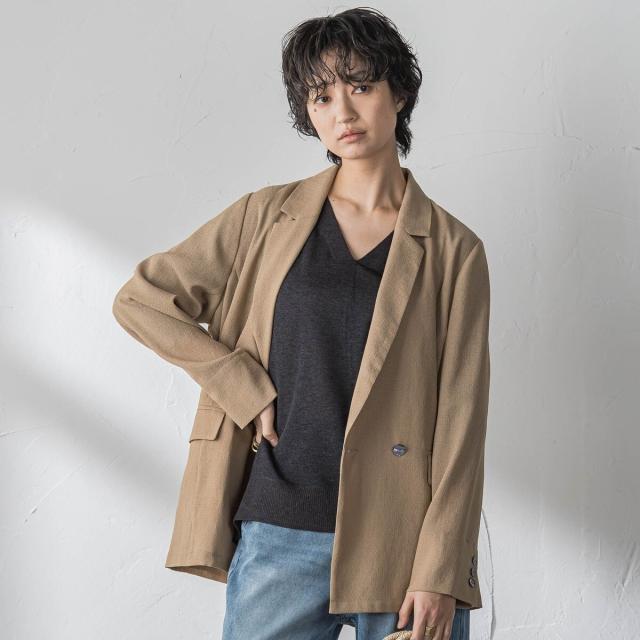 メイソングレイ（MAYSON GREY）/ヴィンテージメッシュダブルブレストジャケット_3