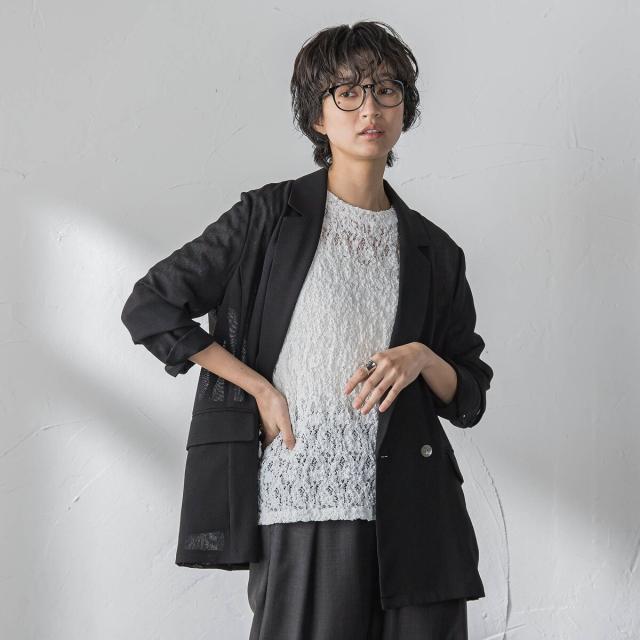 メイソングレイ（MAYSON GREY）/ヴィンテージメッシュダブルブレストジャケット_11