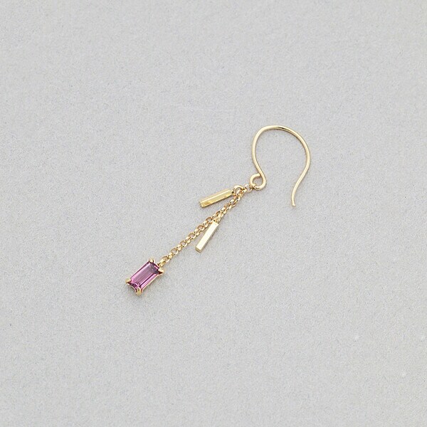 ブルーム（BLOOM）/1月誕生石 K10 イエローゴールド ロードライトガーネット フック ピアス_3
