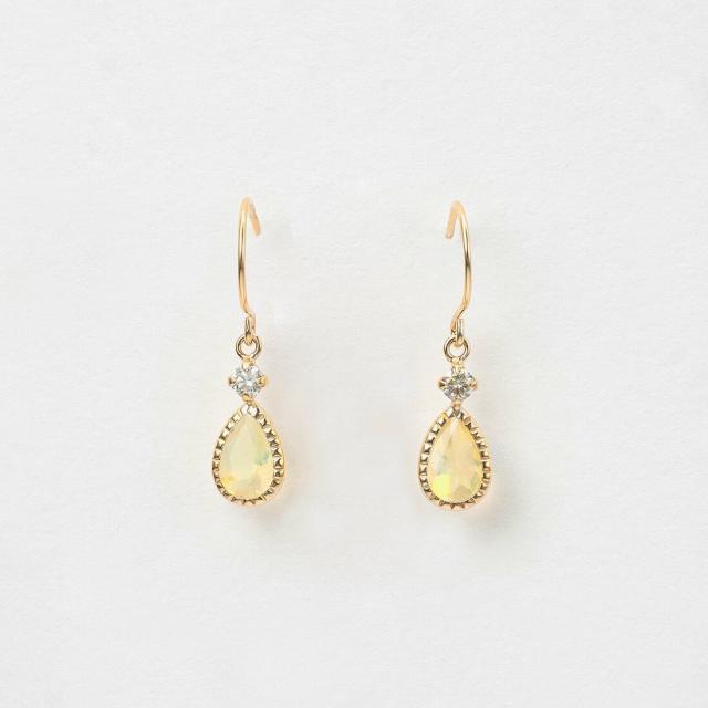 ブルーム（BLOOM）/【WEB限定】10月誕生石 K10 イエローゴールド オパール フック ピアス 12,375円