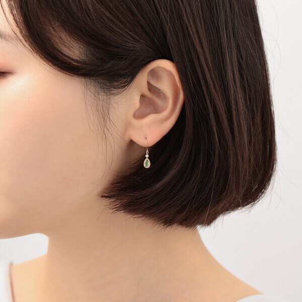 セール】K10 イエローゴールド チェーン フックピアス BLOOM