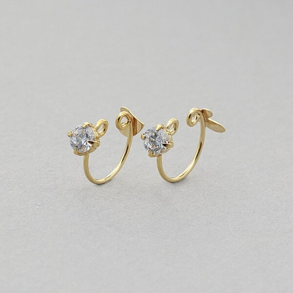 K18WG オリーブグリーンペリドットピアス 188786