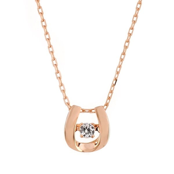 ブルーム（BLOOM）/【ダンシングストーン】シルバー ピンクゴールドメッキ キュービックジルコニア 馬蹄 ネックレス