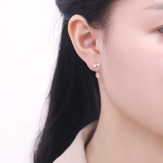 ブルーム（BLOOM）/K10 ピンクゴールド ローズクォーツ ハート ピアス