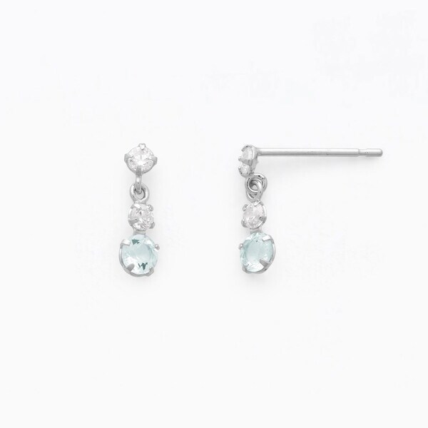 ブルーム（BLOOM）/3月誕生石 K10 ホワイトゴールド アクアマリン ピアス_2