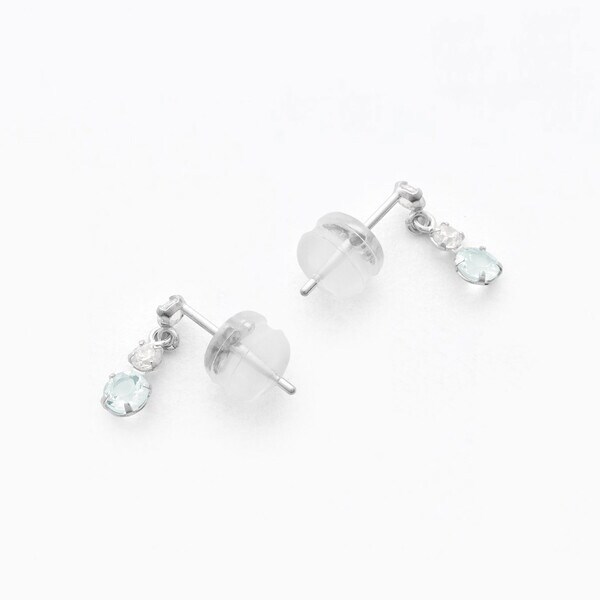 ブルーム（BLOOM）/3月誕生石 K10 ホワイトゴールド アクアマリン ピアス_3