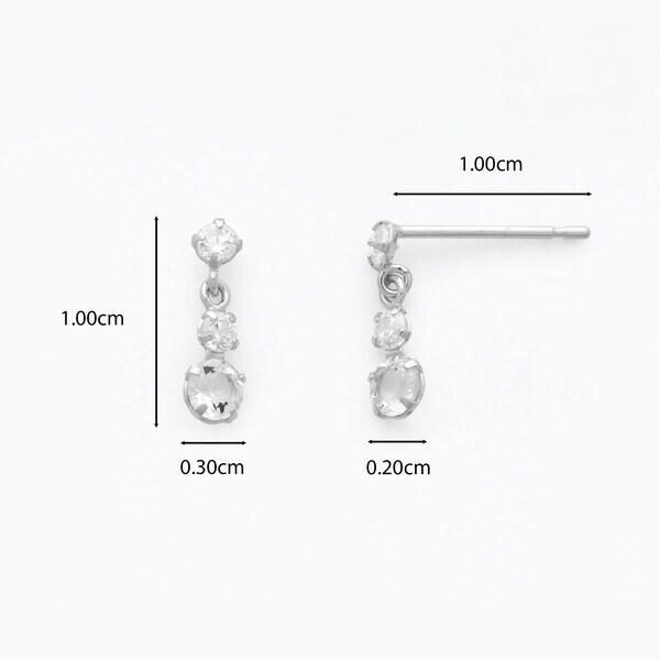ブルーム（BLOOM）/3月誕生石 K10 ホワイトゴールド アクアマリン ピアス_4