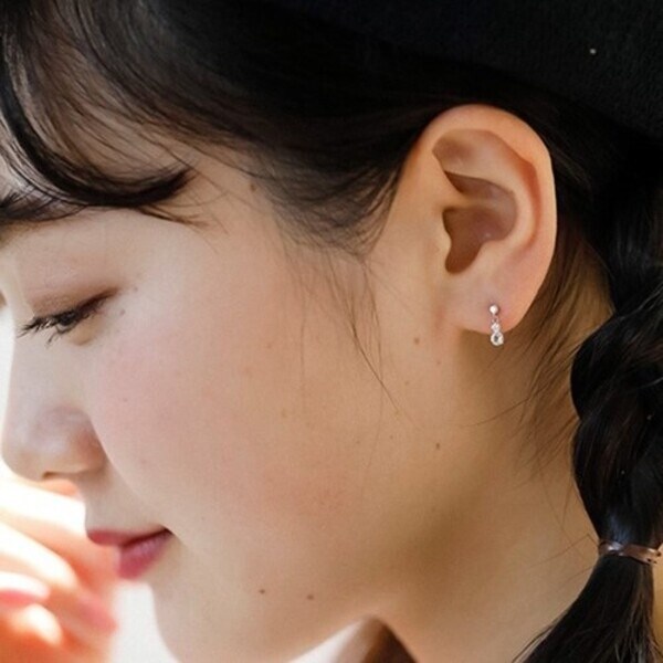ブルーム（BLOOM）/3月誕生石 K10 ホワイトゴールド アクアマリン ピアス_5