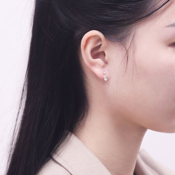 ブルーム（BLOOM）/3月誕生石 K10 ホワイトゴールド アクアマリン ピアス_7