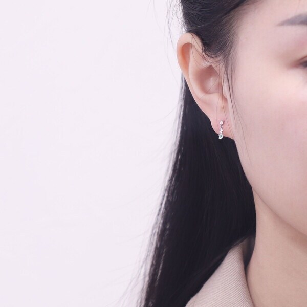 ブルーム（BLOOM）/3月誕生石 K10 ホワイトゴールド アクアマリン ピアス_8