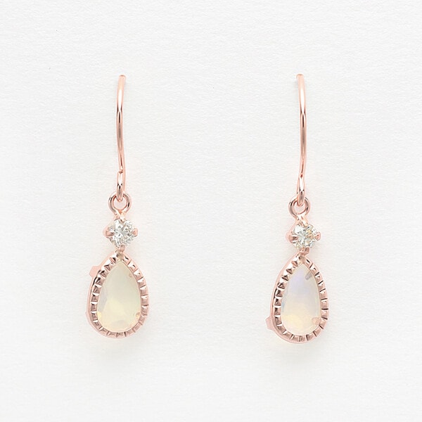 ブルーム（BLOOM）/【WEB限定】10月誕生石 K10 ピンクゴールド オパール フック ピアス