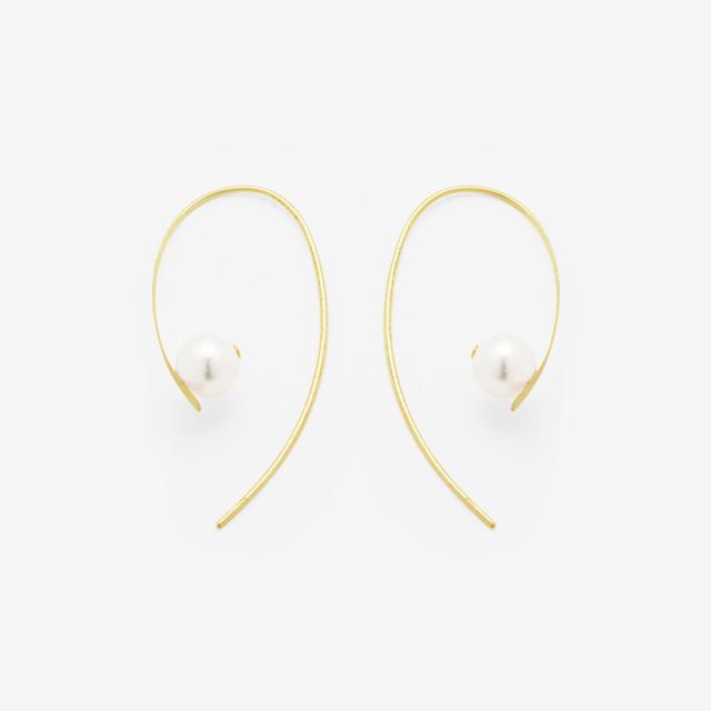 ブルーム（BLOOM）/6月誕生石 K10 イエローゴールド あこや真珠 ピアス_2