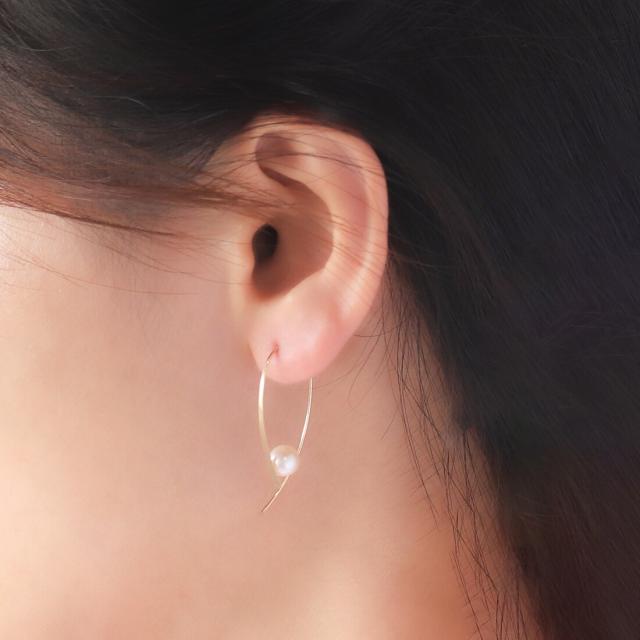 ブルーム（BLOOM）/6月誕生石 K10 イエローゴールド あこや真珠 ピアス_7