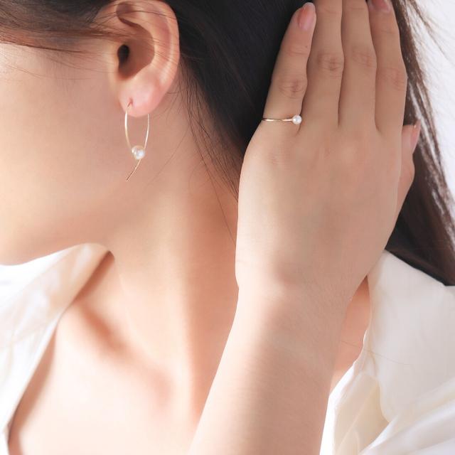 ブルーム（BLOOM）/6月誕生石 K10 イエローゴールド あこや真珠 ピアス_8