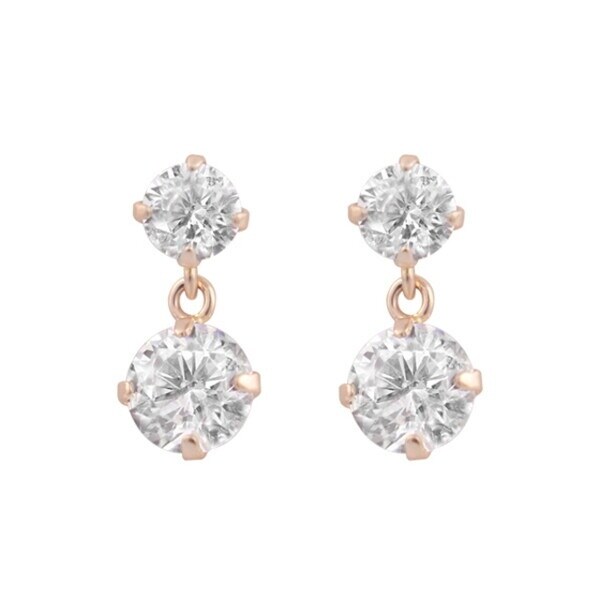 ブルーム（BLOOM）/K10 ピンクゴールド キュービックジルコニア ピアス