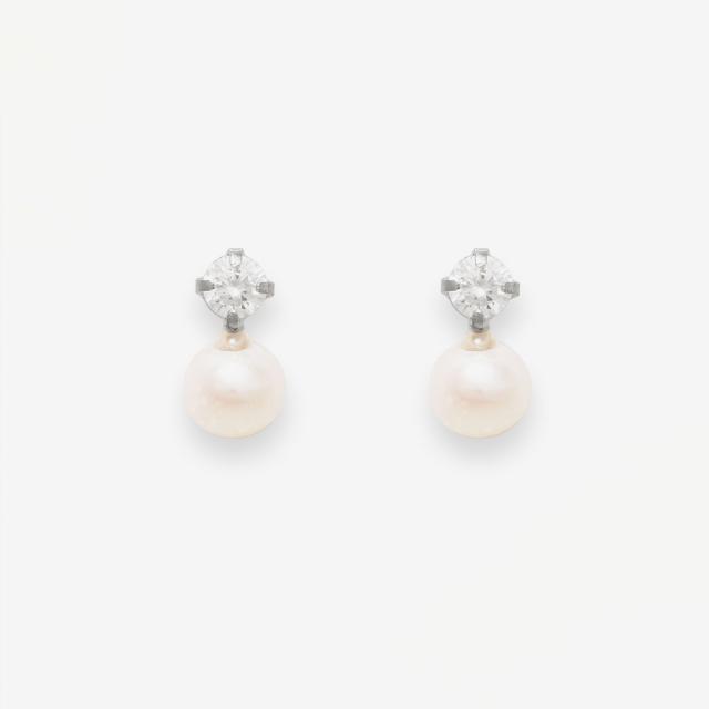 ブルーム（BLOOM）/K10 ホワイトゴールド 淡水パール ピアス