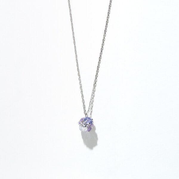 ブルーム（BLOOM）/K10 ホワイトゴールド キュービックジルコニア ネックレス（Lilac Purple）