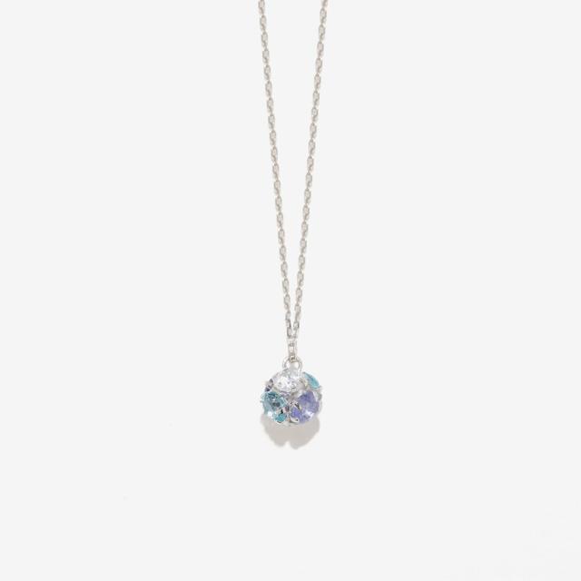 ブルーム（BLOOM）/K10 ホワイトゴールド キュービックジルコニア ネックレス（Shine Blue）