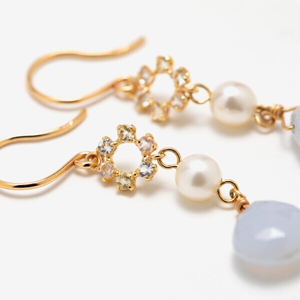 K10PG ダイヤモンド ピアス ほぼ未使用品 BLOOM／エステール K10PG