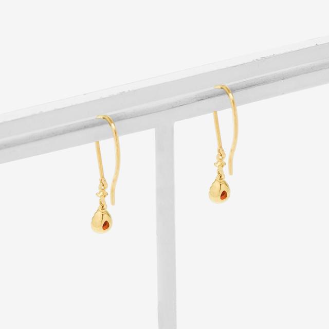 ブルーム（BLOOM）/1月誕生石 K10 イエローゴールド ガーネット しずく フック ピアス_3