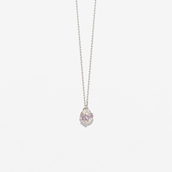 ブルーム（BLOOM）/K10 ホワイトゴールド キュービックジルコニア ネックレス（Lilac Purple）