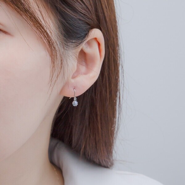 ブルーム（BLOOM）/【美人百花掲載】K10 ホワイトゴールド キュービックジルコニア フック ピアス_6