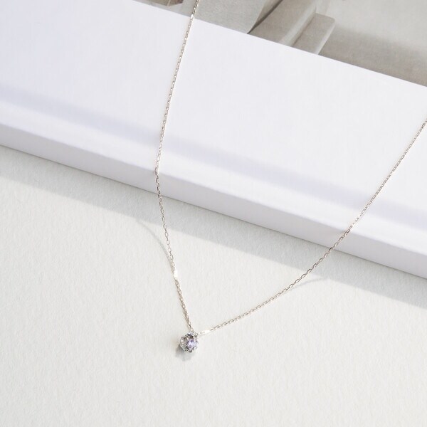 ブルーム（BLOOM）/K10 ホワイトゴールド キュービックジルコニア ネックレス（Shine Blue）_5
