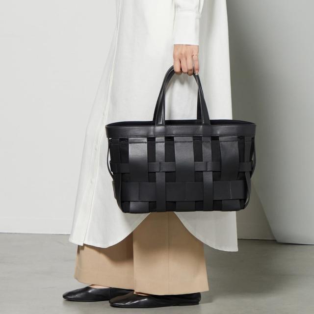 イザック（Y’saccs）/【リサイクルレザー】メッシュかごバッグ　largeの通販は