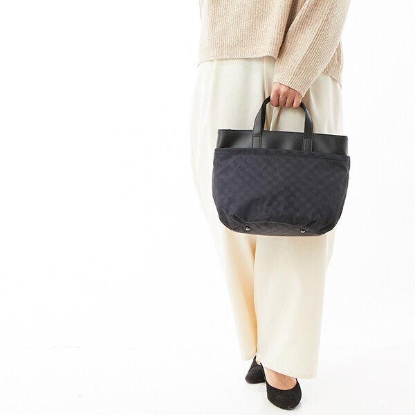 イザック（Y’saccs）/はっ水ドットジャカード リサイクルレザーコンビ 2wayトートバッグの通販は