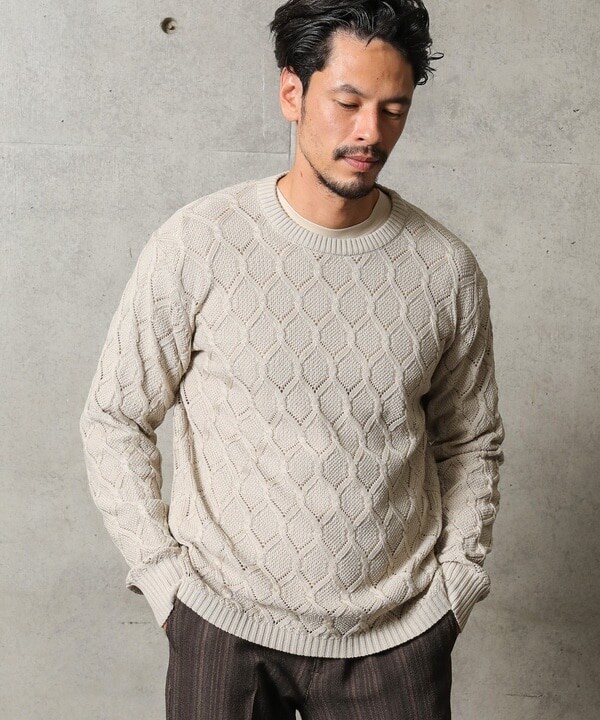 メンズビギ/7Gアイレットアラン柄ニット メンズビギ/7Gアイレットアラン柄ニットの通販はau PAY マーケット