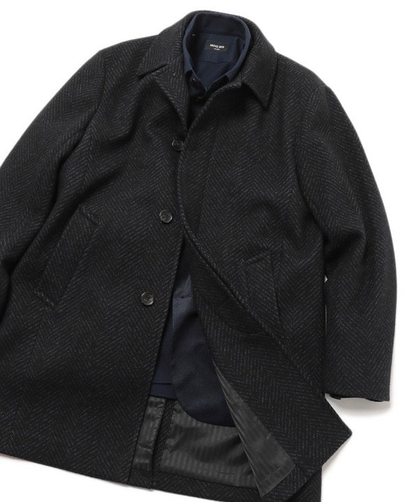 メンズビギ（MEN'S BIGI）/ヘリンボーンツィード調圧縮ジャージコート