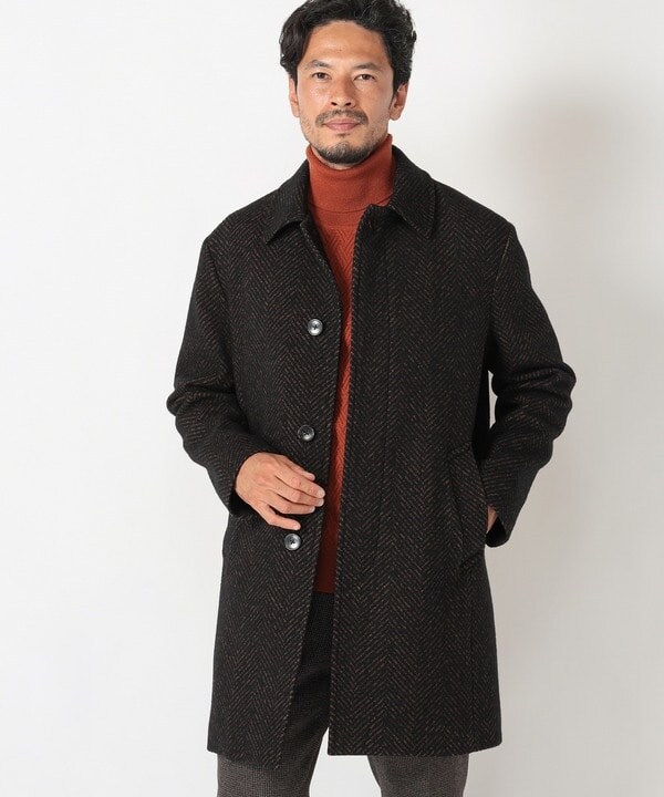 メンズビギ（MEN’S BIGI）/ヘリンボーンツィード調圧縮ジャージコート fabric made in japan メンズビギ（MEN'S BIGI）/ヘリンボーンツィード調圧縮ジャージコート