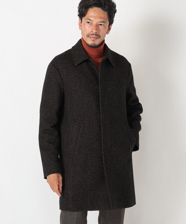 メンズビギ☆MEN'S BIGI ライナー付きチェスターコート　ヘリンボーン メンズビギ（MEN'S BIGI）/ヘリンボーンツィード調圧縮ジャージコート