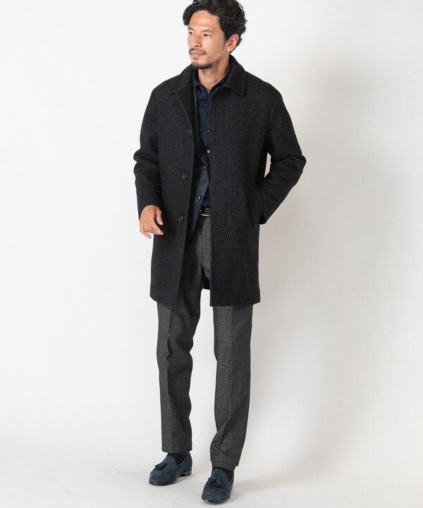 メンズビギ（MEN'S BIGI）/ヘリンボーンツィード調圧縮ジャージコート