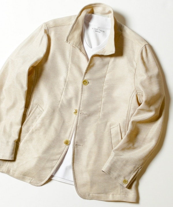 メンズビギ/スタンドカラーストレッチブルゾン fabric made in japanの通販は