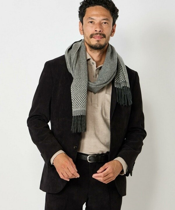 メンズビギ（MEN’S BIGI）/ヘリンボーングラデーションカシミヤマフラーの通販は