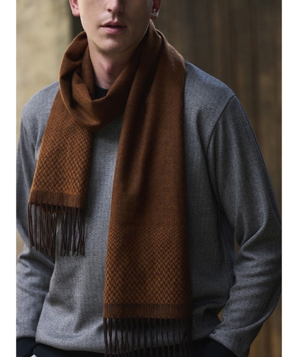 メンズビギ（MEN’S BIGI）/ヘリンボーングラデーションカシミヤマフラーの通販は