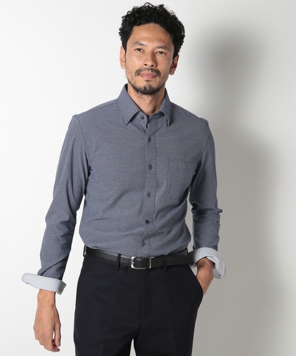 メンズビギ（MEN’S BIGI）/【ACTIVE TAILOR】コーコランコットン鹿の子ドレスシャツ_3